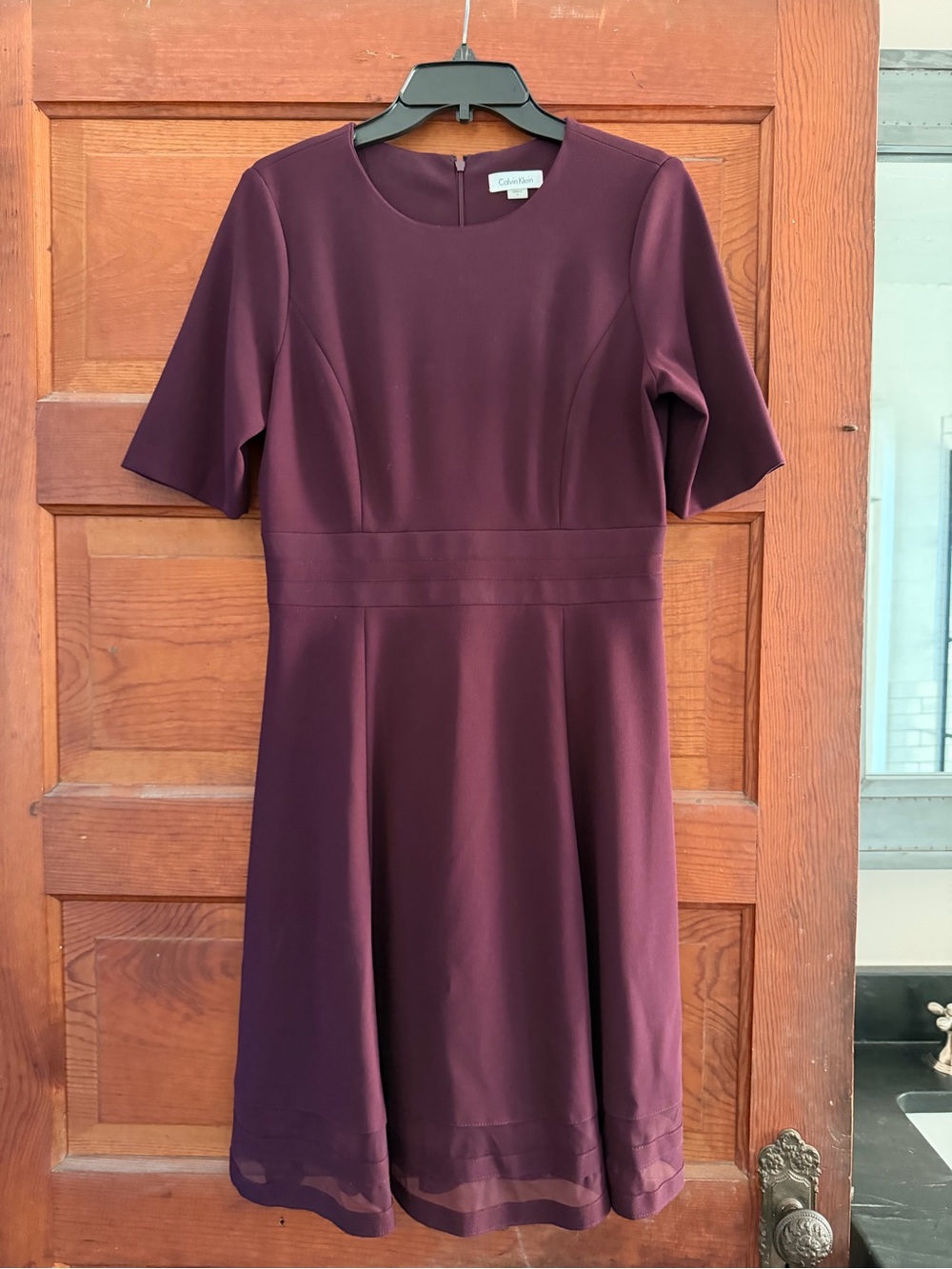 Calvin Klein Deep Plum A-Line Midi Dress